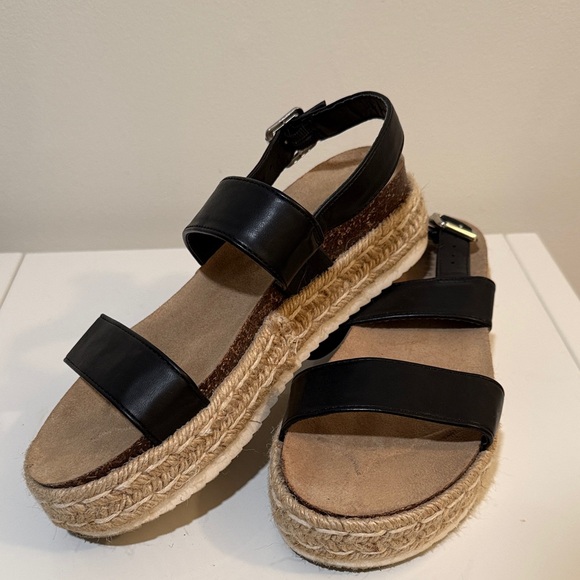 Madden Girl Shoes - Madden Girl Black Espadrille Sandals size 8